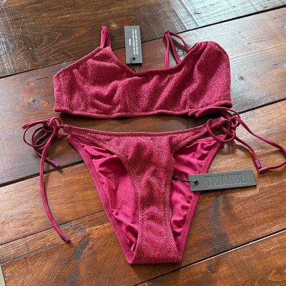 Triangl Swimwear Women's Sparkling Burgundy Bikini - Picture 1 of 6